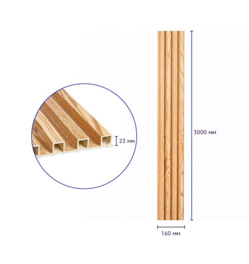 3D панелі "Рейка WPC" (сосна 23мм)