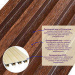 3D панелі "Рейка WPC" (каштан 23мм)