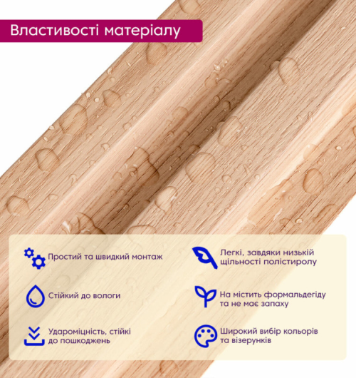 3D панелі "Рейка PS" (бук 20мм)