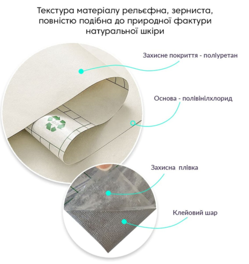 Екошкіра у рулоні молочний (SW-00000281)