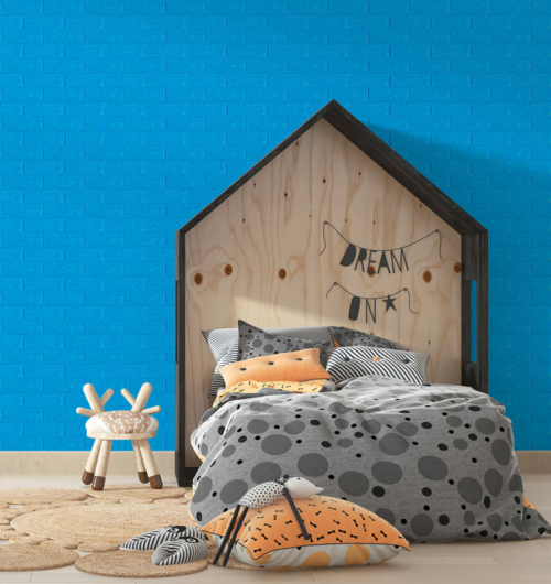 3D панелі "Цегла" (синій 5мм)