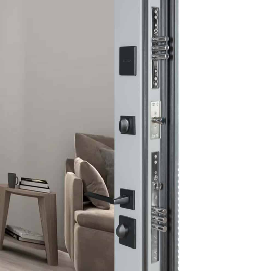Ультра (квадро) Securemme, модель 557/607+тоноване дзеркало. Колір: попелястий металік/сірий шифер